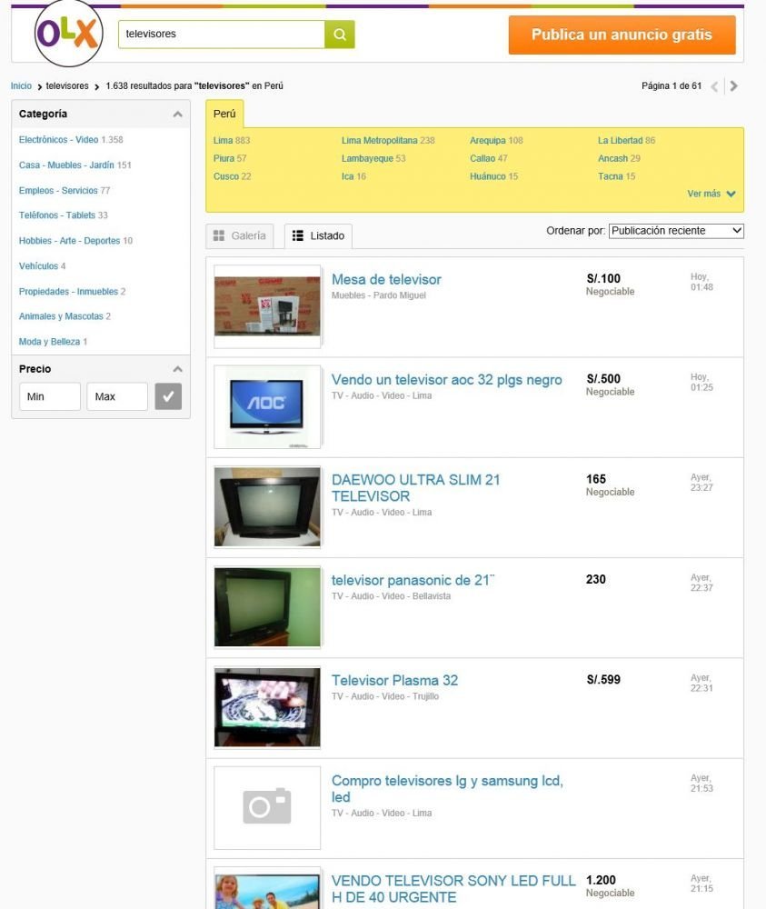 Imagen Televisores OLX