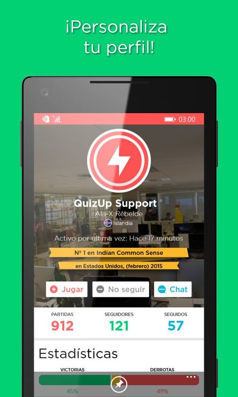 QuizUp para WinStore-Phone 8-la-Chat