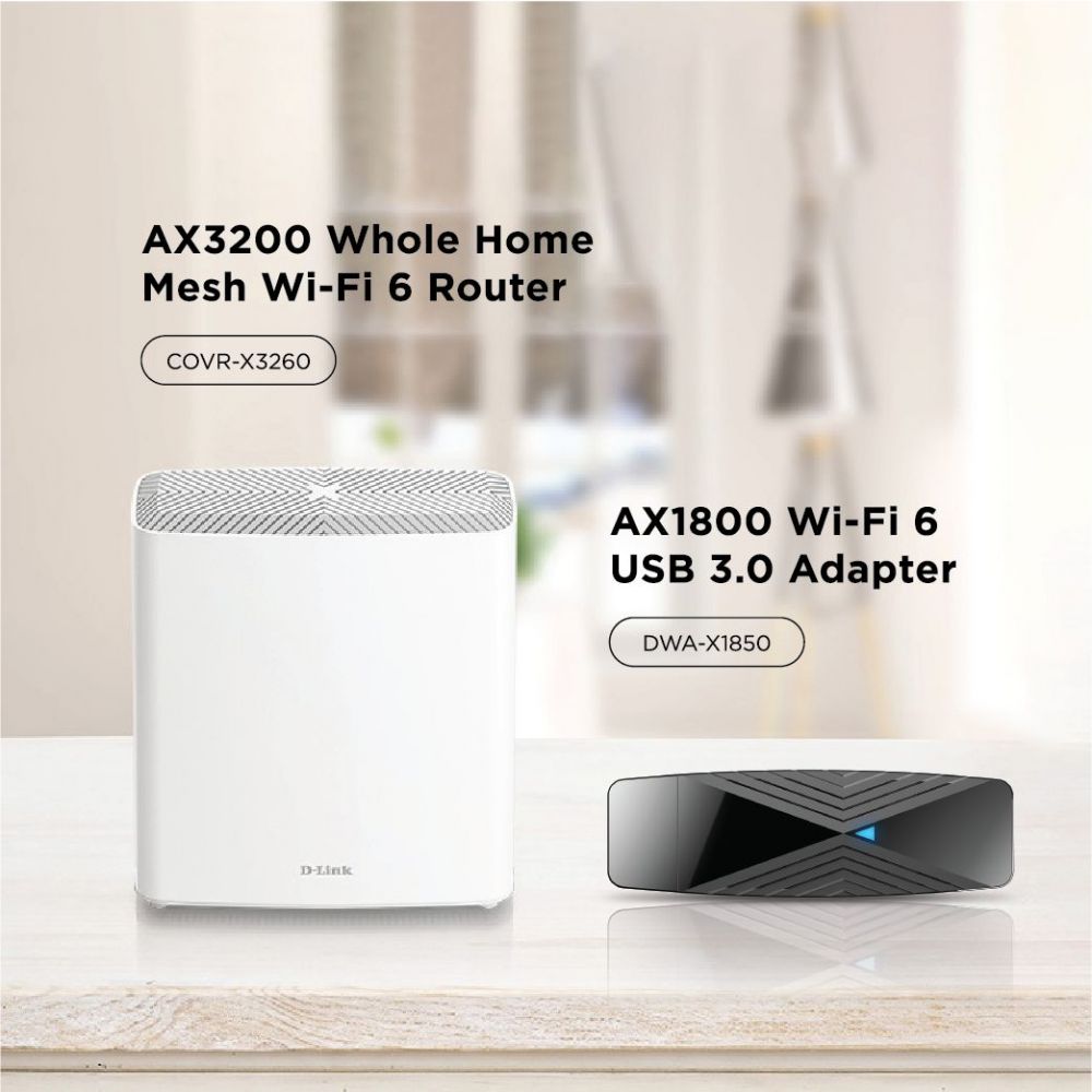 Foto D-Link CES 2021 COVR-X3260 y DWA-X1850