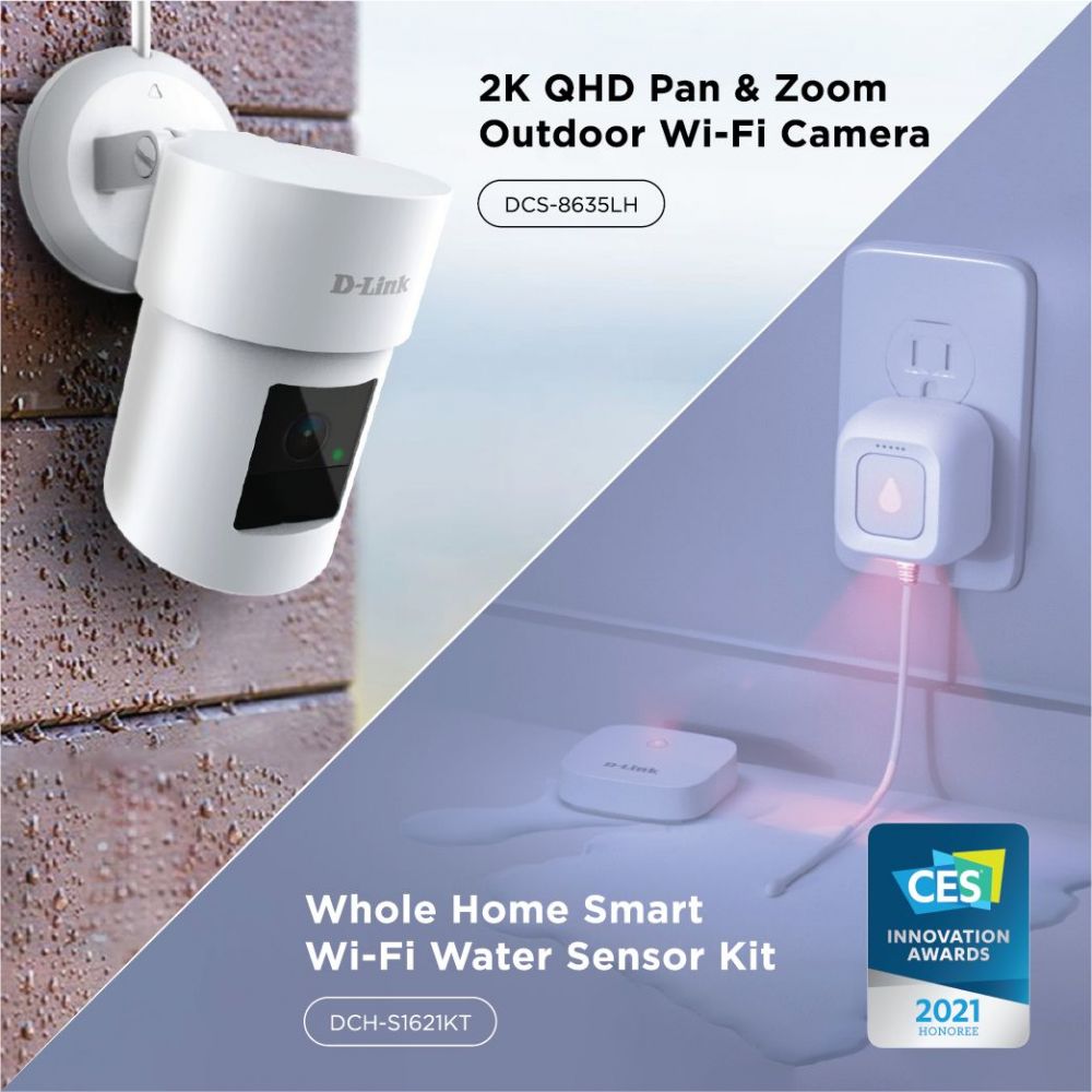 Foto D-Link CES 2021 DCS-8635LH y DCH-S1621KT
