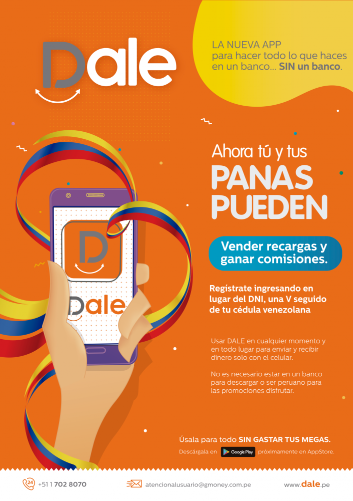 App Dale Monedero digital para peruanos y venezolanos App Dale Monedero digital para peruanos y venezolanos